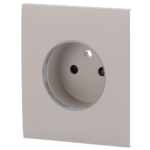 Tapa central para enchufe inteligente tipo E - Compatible con AJ-OUTLETCORE-SMART-E - Indicador LED sobre estado del enchufe y consumo - Botón táctil para control manual - Retroalimentación LED - Color oliva