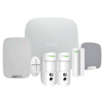Kit de alarma profesional - Certificado Grado 2 - Comunicación Ethernet / dual SIM  - Inalámbrico 868 MHz Jeweller y Wings - Ajax HUB 2, 2 PIRCAM PhOD, 1 teclado - 1 contacto magnético,1 mando y 1 sirena interior