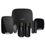 Kit de alarma profesional - Certificado Grado 2 - Comunicación Ethernet / dual SIM 4G - Inalámbrico 868 MHz Jeweller y Wings - Ajax HUB 2 4G, 2 PIRCAM PhOD, 1 teclado - 1 contacto magnético,1 mando y 1 sirena interior