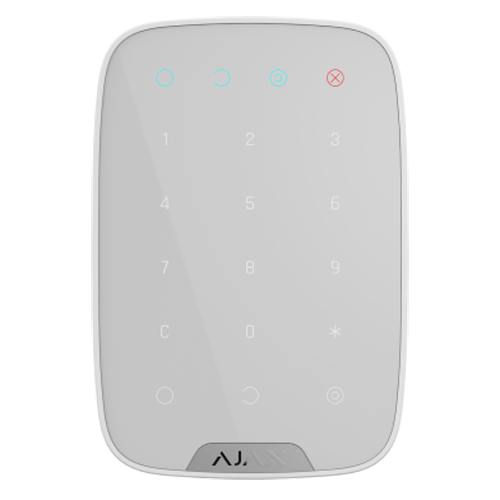 AJ-KEYPAD-W.png Teclado independiente blanco - Bidireccional - Certificado grado 2 - Inalámbrico 868 MHz Jeweller - Armado, armado parcial, desarmado y emergencia - Alimentación 4 pilas AAA 1.5 V - Imagen 1