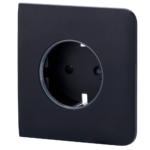 Tapa lateral para enchufe inteligente tipo F - Compatible con AJ-OUTLETCORE-SMART - Indicador LED sobre estado del enchufe y consumo - Botón táctil para control manual - Retroalimentación LED - Color negro