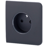 Tapa lateral para enchufe inteligente tipo E - Compatible con AJ-OUTLETCORE-SMART-E - Indicador LED sobre estado del enchufe y consumo - Botón táctil para control manual - Retroalimentación LED - Color grafito