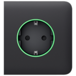 Tapa lateral para enchufe inteligente tipo F - Compatible con AJ-OUTLETCORE-SMART - Indicador LED sobre estado del enchufe y consumo - Botón táctil para control manual - Retroalimentación LED - Color grafito