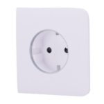 Tapa lateral para enchufe inteligente tipo F - Compatible con AJ-OUTLETCORE-SMART - Indicador LED sobre estado del enchufe y consumo - Botón táctil para control manual - Retroalimentación LED - Color blanco