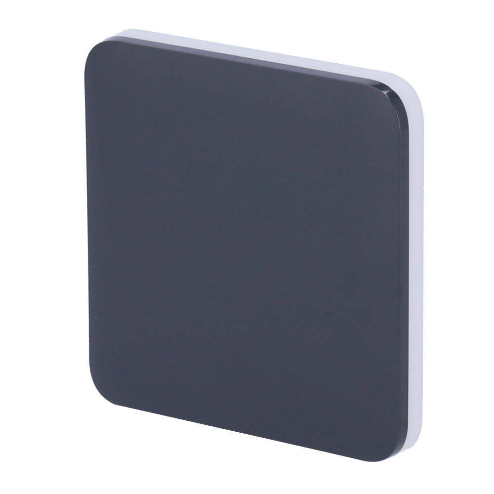 AJ-SOLOBUTTON-1G2W-GRA.png Panel táctil para un interruptor de luz - Compatible AJ-LIGHTCORE-1G / -2W - Retroiluminación LED - Panel táctil sin contacto - Color grafito - Ajax - LightSwitch SoloButton - Imagen 1