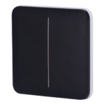Panel táctil para interruptor de luz doble - Compatibilidad con AJ-LIGHTCORE-2G - Retroiluminación LED - Panel táctil sin contacto - Color negro - Ajax - LightSwitch SoloButton