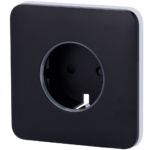 Tapa frontal para enchufe inteligente tipo F - Compatible con AJ-OUTLETCORE-SMART - Indicador LED sobre estado del enchufe y consumo - Botón táctil para control manual - Retroalimentación LED - Color negro