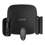 Kit de alarma profesional - Certificado Grado 2 - Comunicación Ethernet y dual SIM 4G (LTE) - Inalámbrico 868 MHz Jeweller y Wings - Ajax HUB 2, 1 PIRCAM - 1 Contacto magnético y 1 mando