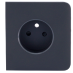 Tapa lateral para enchufe inteligente tipo E - Compatible con AJ-OUTLETCORE-SMART-E - Indicador LED sobre estado del enchufe y consumo - Botón táctil para control manual - Retroalimentación LED - Color grafito - Imagen 2