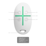Mando a distancia - Bidireccional - Certificado grado 2 - Inalámbrico 868 MHz Jeweller - Armado, desarmado, parcial y pánico - Alimentación 1 pila CR2032 3.0 V - Imagen 4